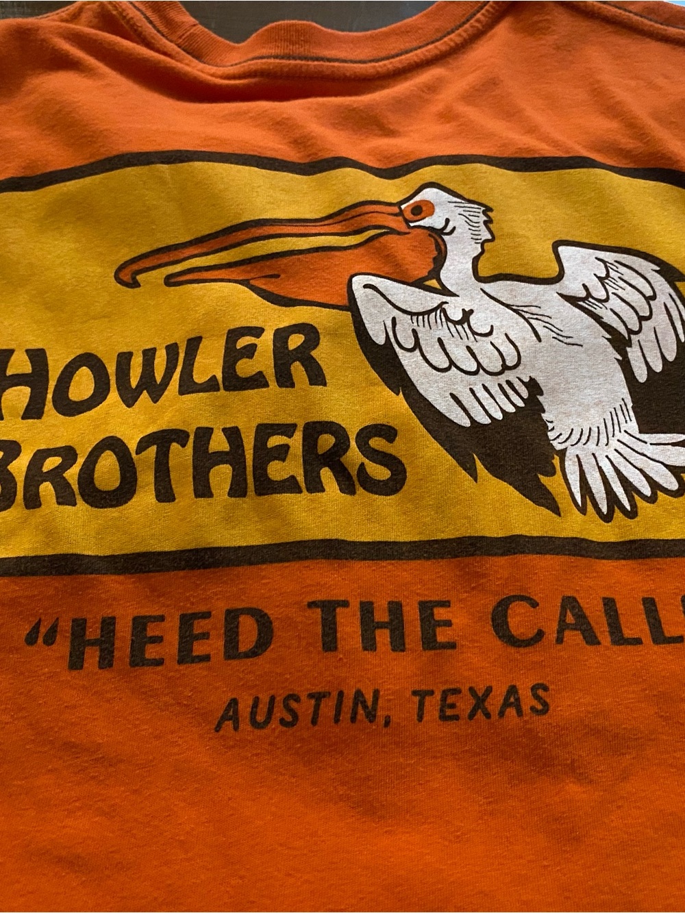 Howler Brothers Orange Tee with Yellow Accent